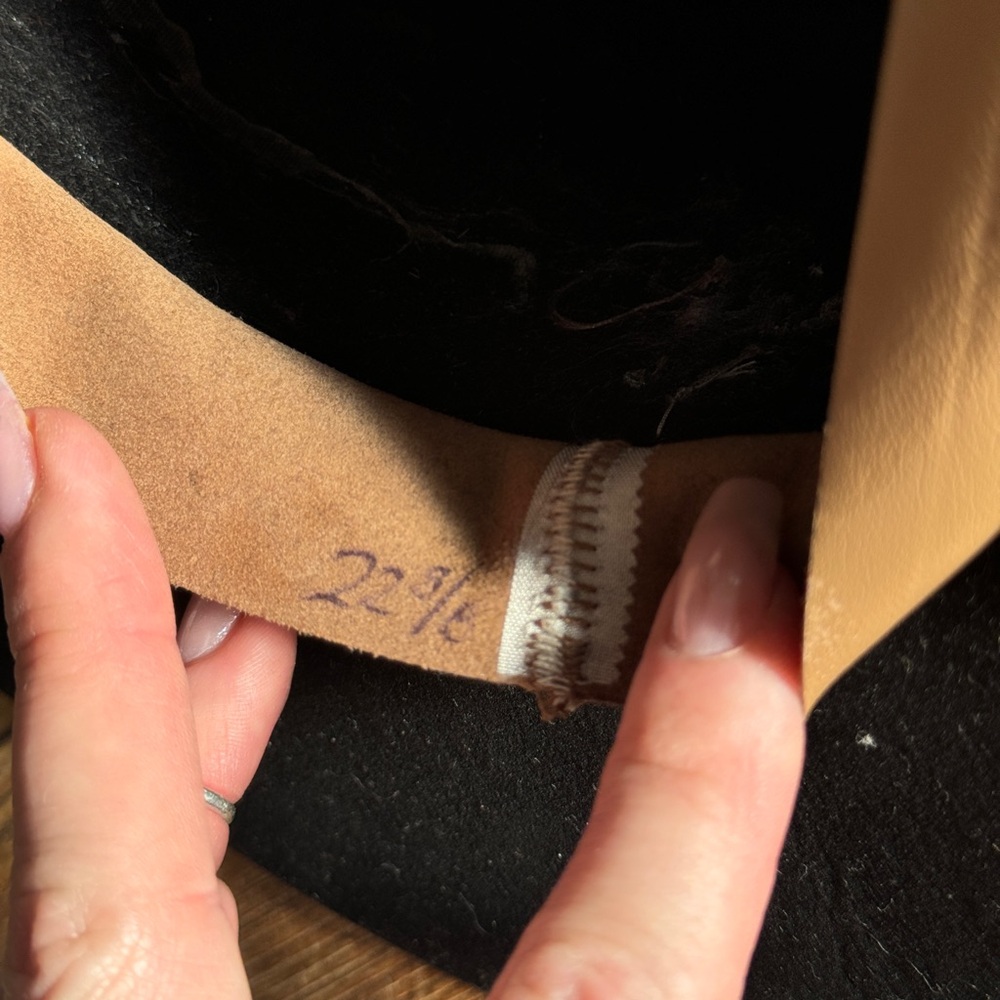 Teressa Foglia 100x beaver felt black flat brim fedora hat 7 3/8 59 Nick Fouquet - Picture 4 of 5